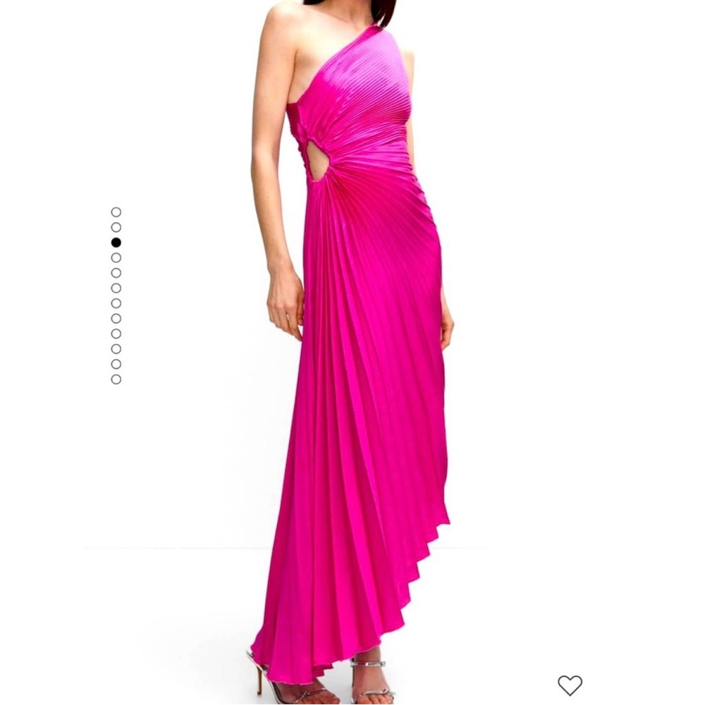 Mango Asymmetrical Pleated Dress